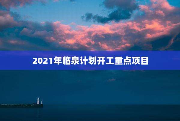 2021年临泉计划开工重点项目