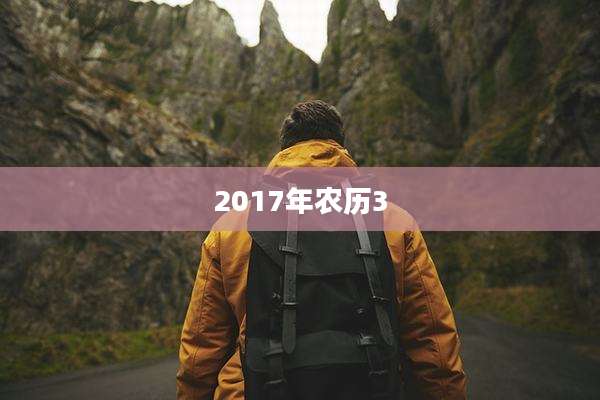 2017年农历3