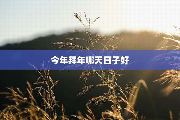 今年拜年哪天日子好