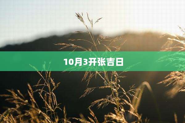 10月3开张吉日