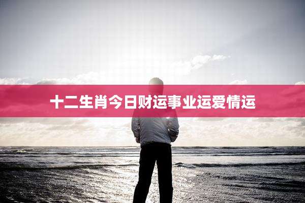 十二生肖今日财运事业运爱情运