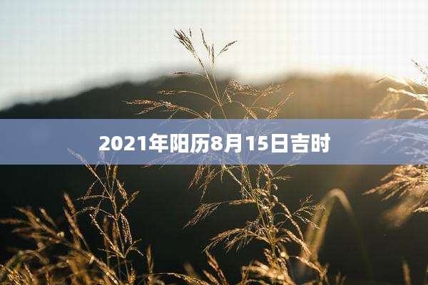 2021年阳历8月15日吉时