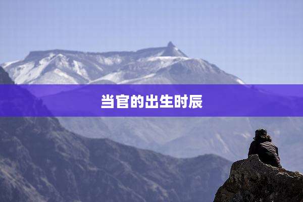 当官的出生时辰