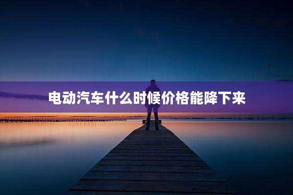 电动汽车什么时候价格能降下来