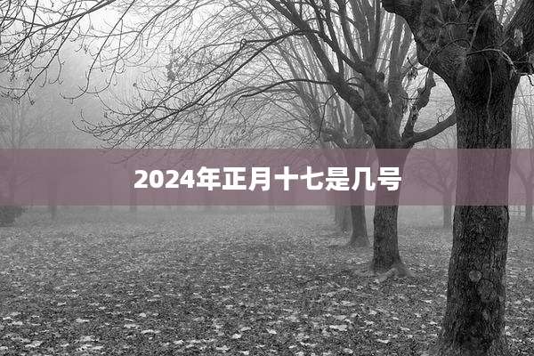 2024年正月十七是几号