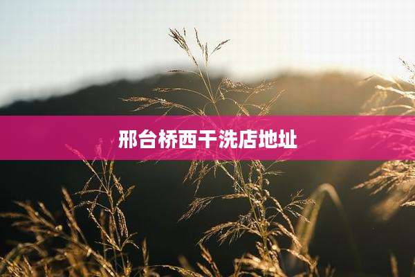 邢台桥西干洗店地址