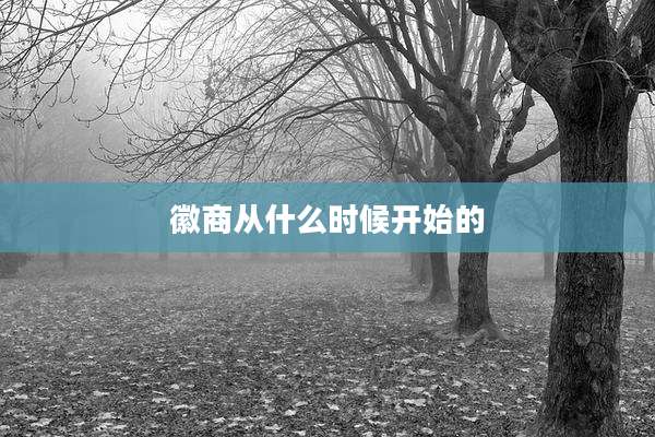 徽商从什么时候开始的