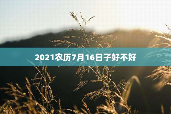2021农历7月16日子好不好