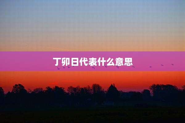 丁卯日代表什么意思