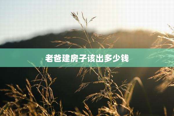 老爸建房子该出多少钱