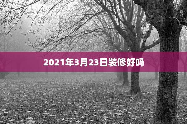2021年3月23日装修好吗