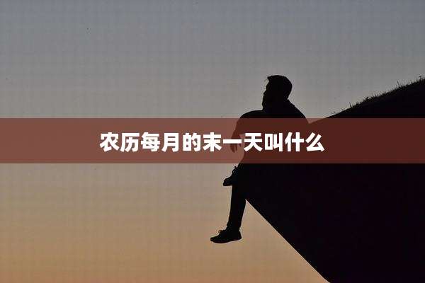 农历每月的末一天叫什么