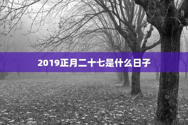 2019正月二十七是什么日子