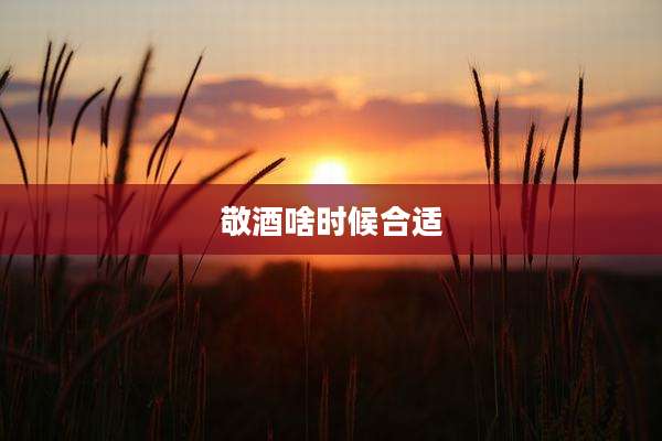 敬酒啥时候合适