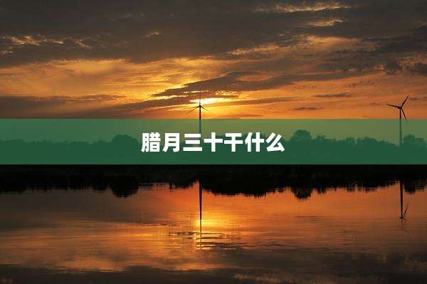 腊月三十干什么