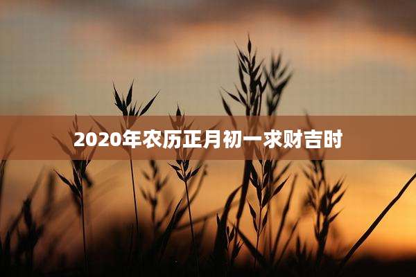 2020年农历正月初一求财吉时