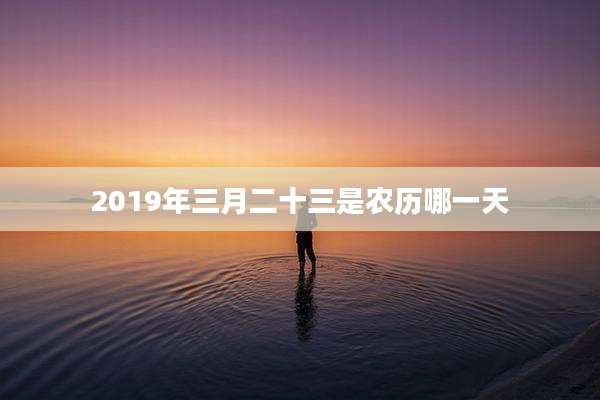 2019年三月二十三是农历哪一天