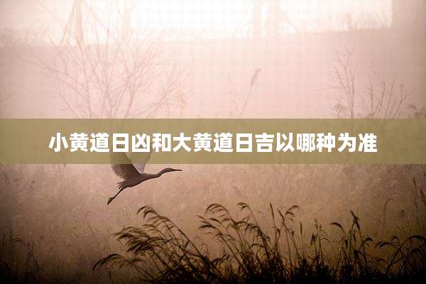 小黄道日凶和大黄道日吉以哪种为准