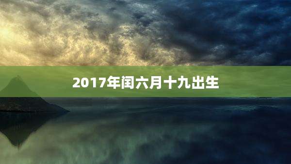 2017年闰六月十九出生