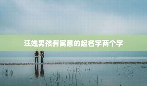 汪姓男孩有寓意的起名字两个字