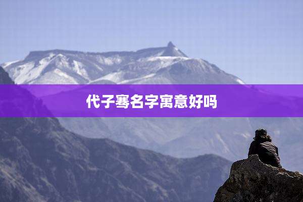 代子骞名字寓意好吗