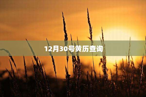12月30号黄历查询