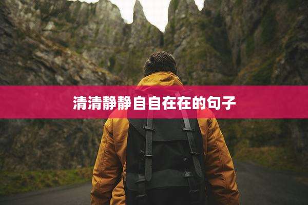 清清静静自自在在的句子