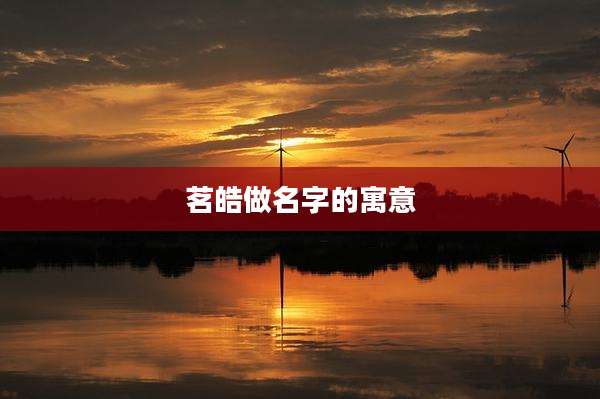 茗皓做名字的寓意