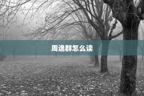 周逸群怎么读
