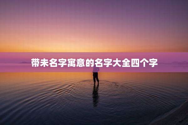 带未名字寓意的名字大全四个字