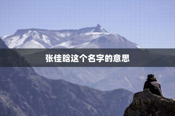 张佳晗这个名字的意思