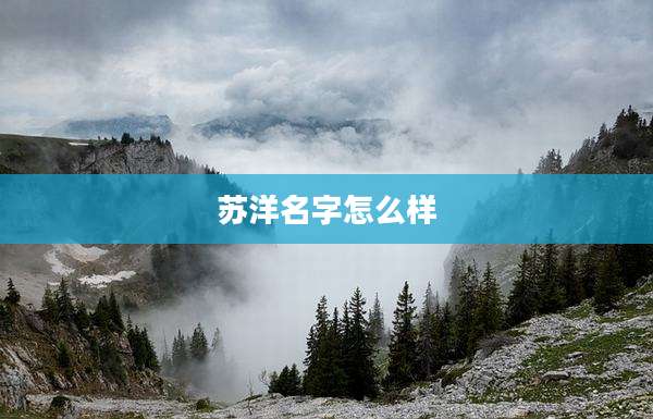 苏洋名字怎么样