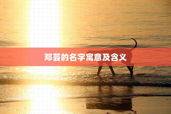 邓芸的名字寓意及含义