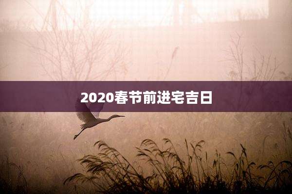 2020春节前进宅吉日