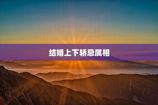 结婚上下轿忌属相