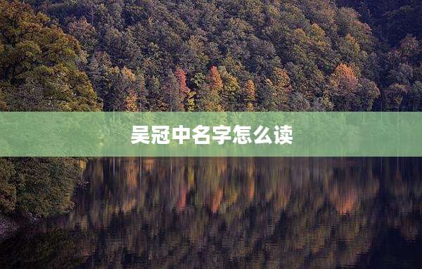 吴冠中名字怎么读