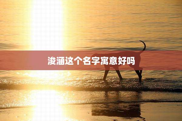 浚涵这个名字寓意好吗