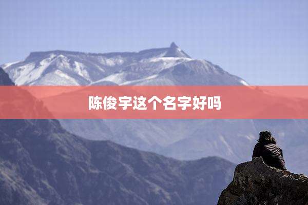 陈俊宇这个名字好吗