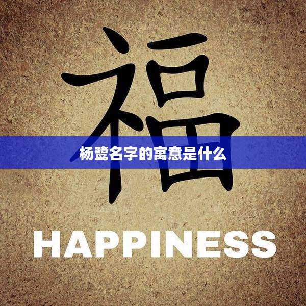 杨鹭名字的寓意是什么