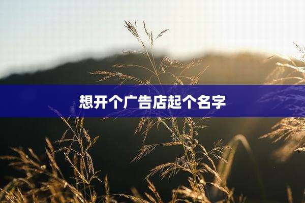 想开个广告店起个名字