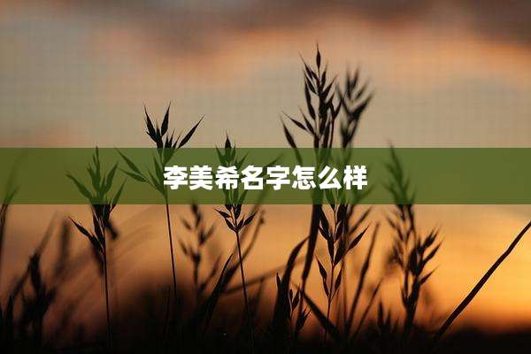 李美希名字怎么样