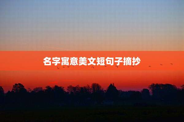 名字寓意美文短句子摘抄
