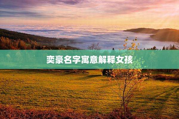 奕豪名字寓意解释女孩