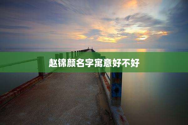 赵锦颜名字寓意好不好