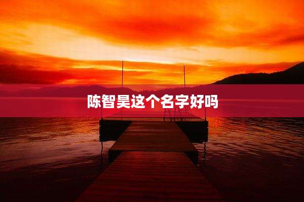 陈智昊这个名字好吗