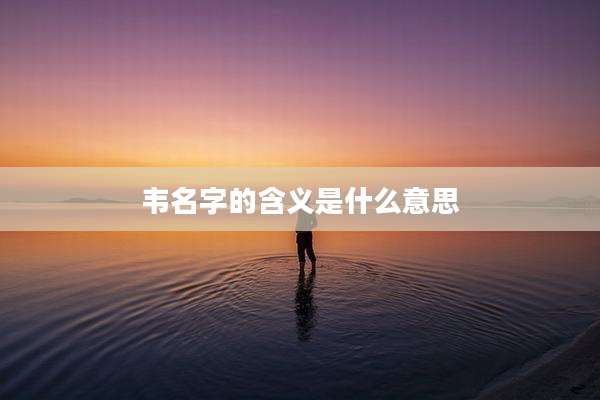 韦名字的含义是什么意思