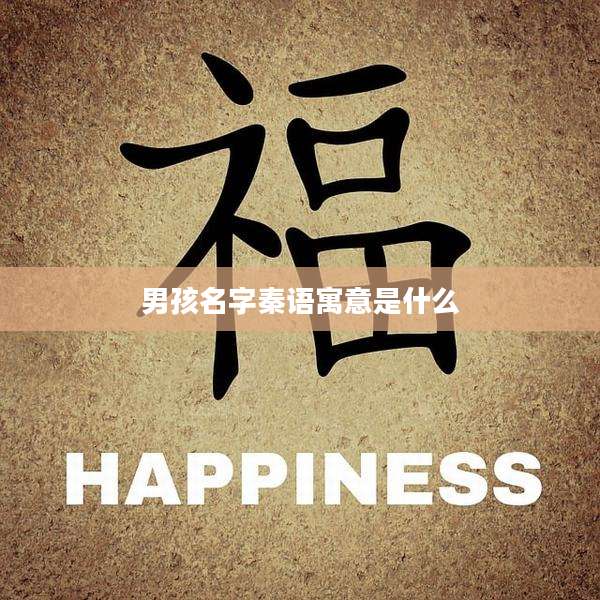 男孩名字秦语寓意是什么