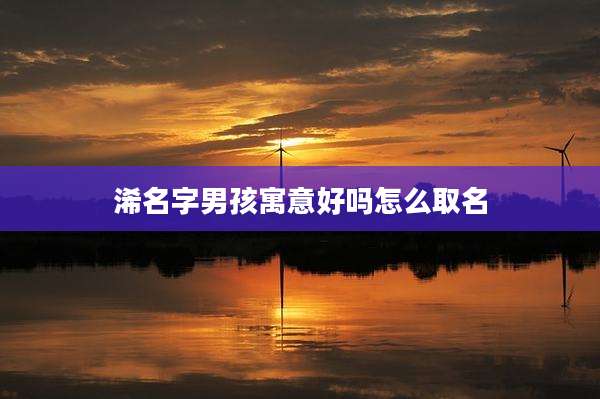 浠名字男孩寓意好吗怎么取名