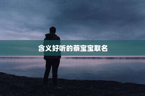 含义好听的蔡宝宝取名