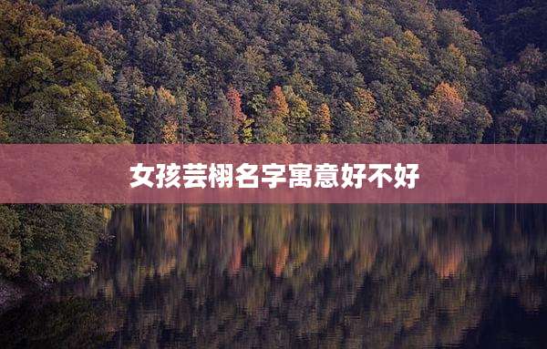 女孩芸栩名字寓意好不好